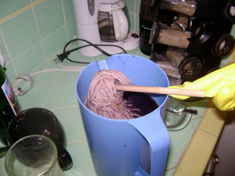 blue yarn first looked purple