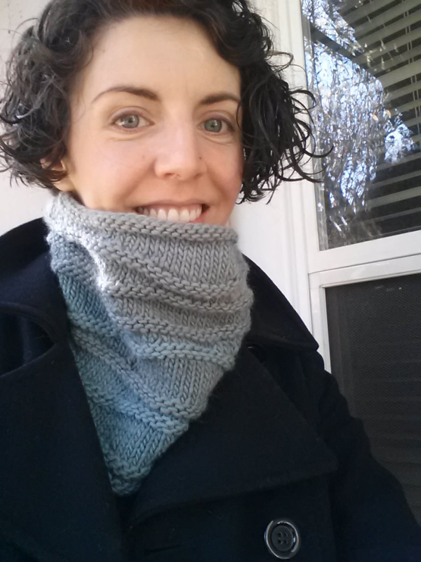 blue ombre waves knit cowl in 2014