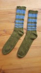 blue and green striped socks