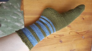 blue striped socks